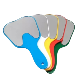 Espejo de mano en forma de diente